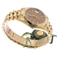 Rolex DayDate President Cognac ref. 118238 oro giallo 18kt nuovo
